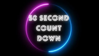Cyberpunk Neon Timer – 50 Second Countdown with Ticking Sound