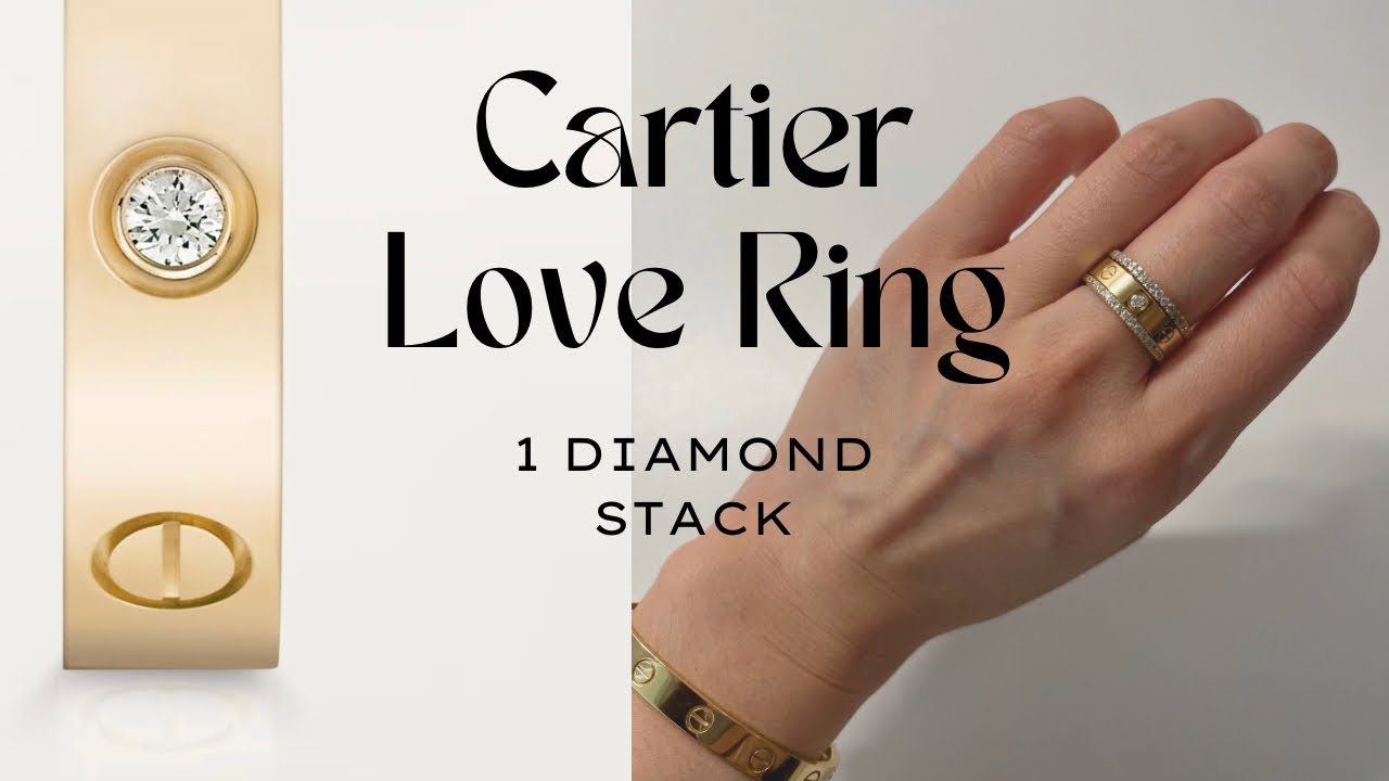 Cartier LOVE Ring I 1 Diamond I Cartier LOVE Ring Stack I Yellow Gold 