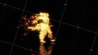 A burning man walks engulfed in flames. 3d rendering. 3d animation.