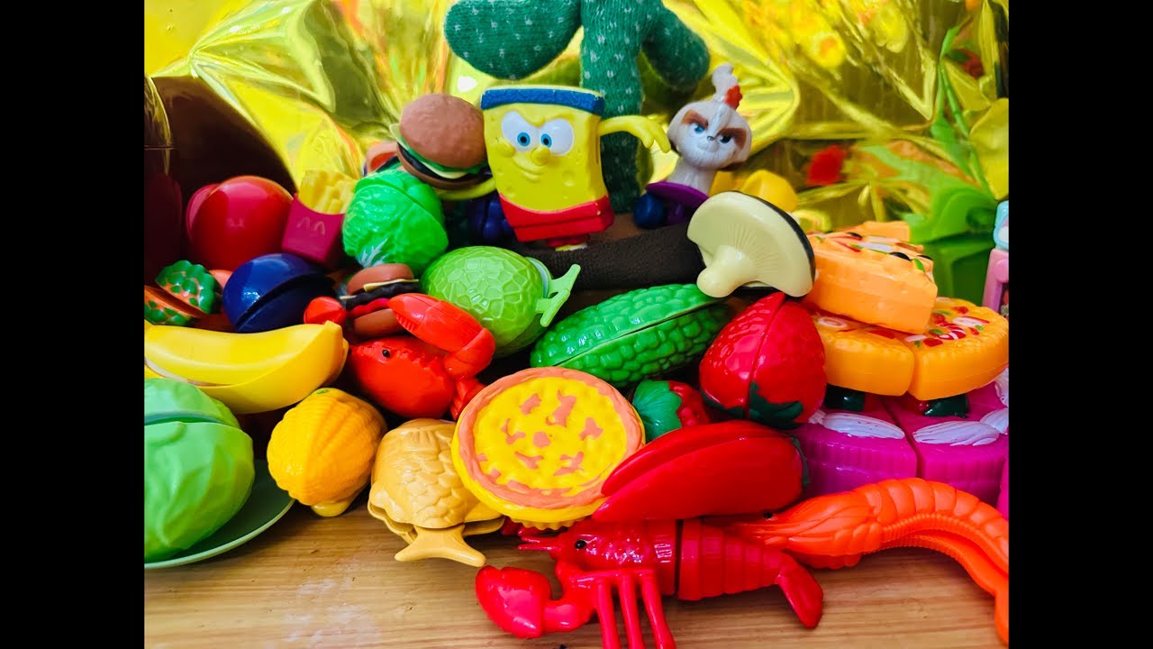 ASMR cutting toys vegetables fruits and pizza 🍕