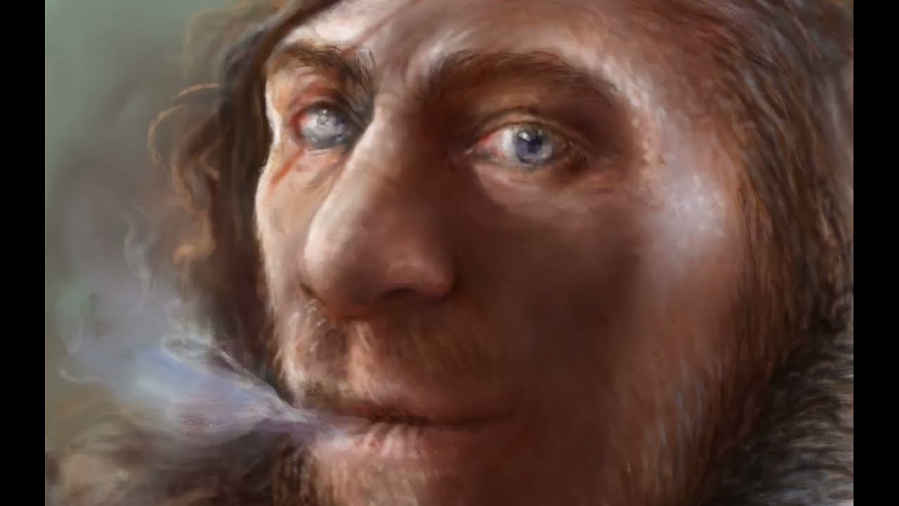 The Smoking Neanderthal Hunter - Portrait
