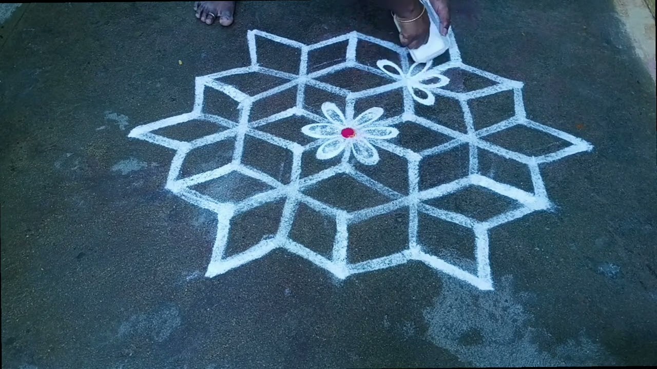 Daily kolam /simple kolam #videos #videofeed #newvideo #simple #kolam #rangoli #muggulu #dailykolam 