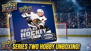 Hobby boxes are cheap!! Opening 2021-22 Upper-Deck series 2 hobby hockey card box