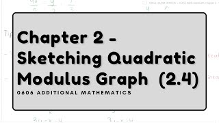 Chapter 2 - Sketching Quadratic Modulus Graph (2.4) - IGCSE Add Maths