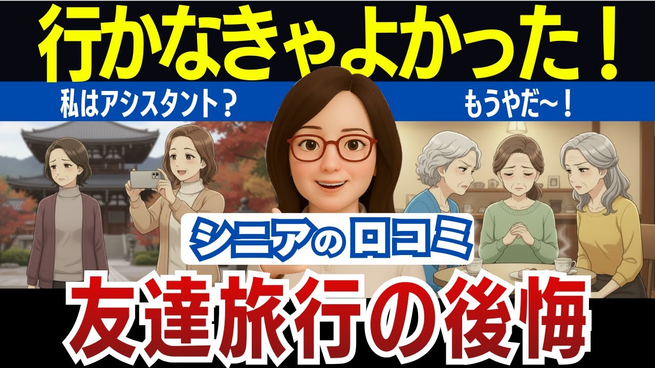 【シニアの本音】年齢を重ねて分かった、友達旅行がしんどくなる理由と後悔の気持ち口コミ30個