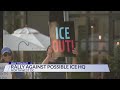 Protesters rally outside Clarke Construction over possible ICE headquarters in Southeast