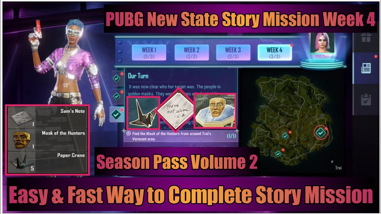 PUBG New State Story Mission Week 4 || Survivor Pass Vol.2 || 🔥💥 