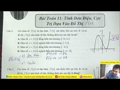 Video [ HTT]-Bài toán 11: Xét tính đơn điệu, cực trị dựa vào... - youtube