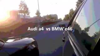 Audi A4 1.9 tdi 130 hp VS BMW E46 320d 150hp Drag Race