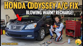 Honda Odyssey Recharge How To Fix Air Conditioning Blowing Warm 2005-2010 Honda Odyssey
