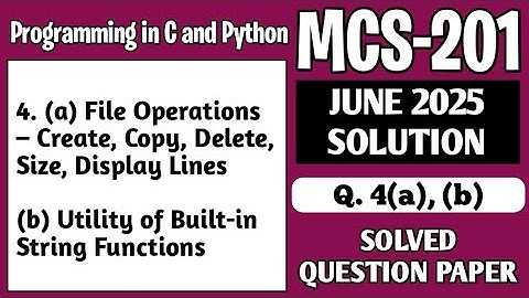 P8- 4(a), (b) | MCS201 June 25 Solution | MCS 201 Solved Question Paper | MCS201 Important Questions