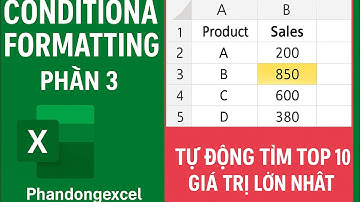 Conditional Formatting Phần 3 – Tự Động Tìm TOP 10 Giá Trị Lớn Nhất Trong Excel | Phandongexcel
