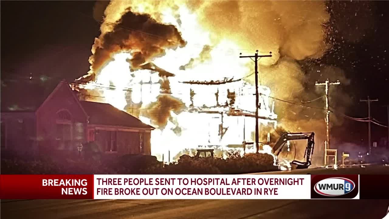 3 sent to hospital after fire breaks out in Rye - YouTube