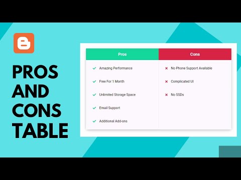 How To Add Responsive Pros And Cons Table To Your Blogger Website