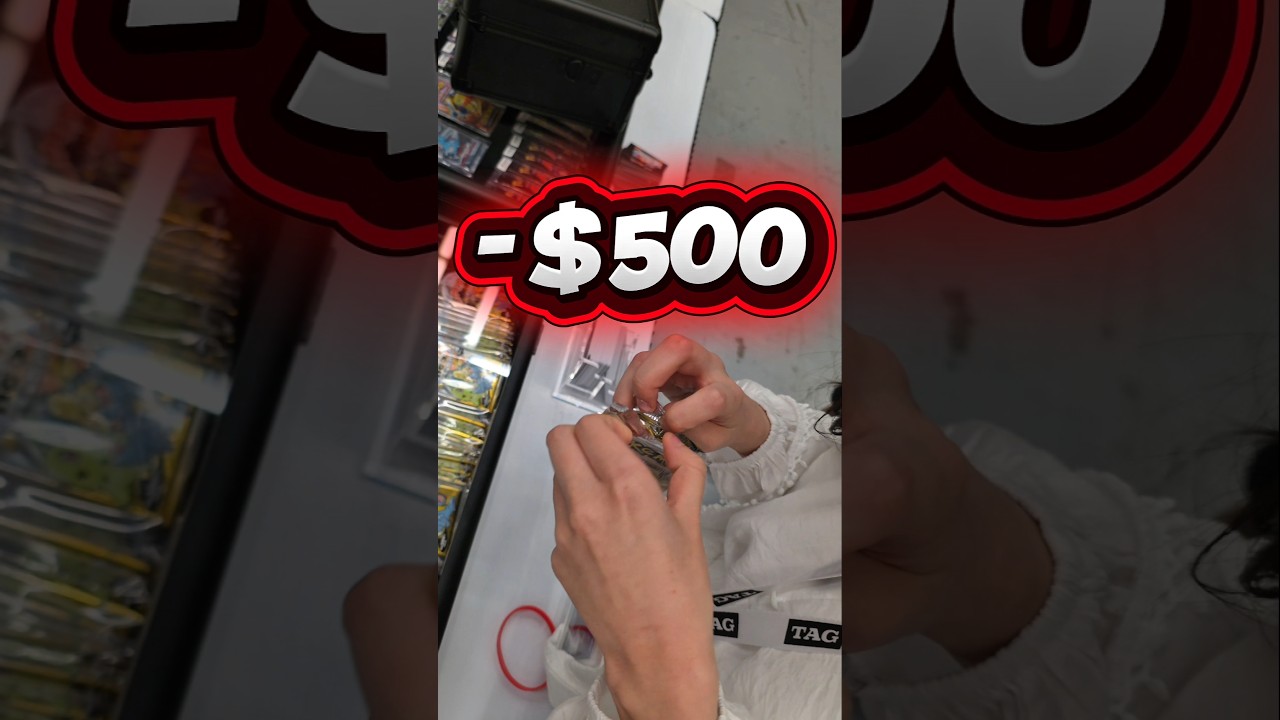 She spent $500 on this pack of Pokemon cards and pulled this.