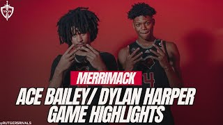 Ace Bailey Dylan Harper Highlights Versus Merrimack -- Scarlet Knights Basketball