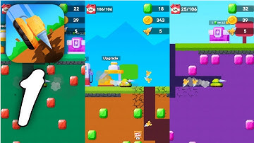 Gem Excavator Gameplay Walkthrough #1 (Android, IOS)