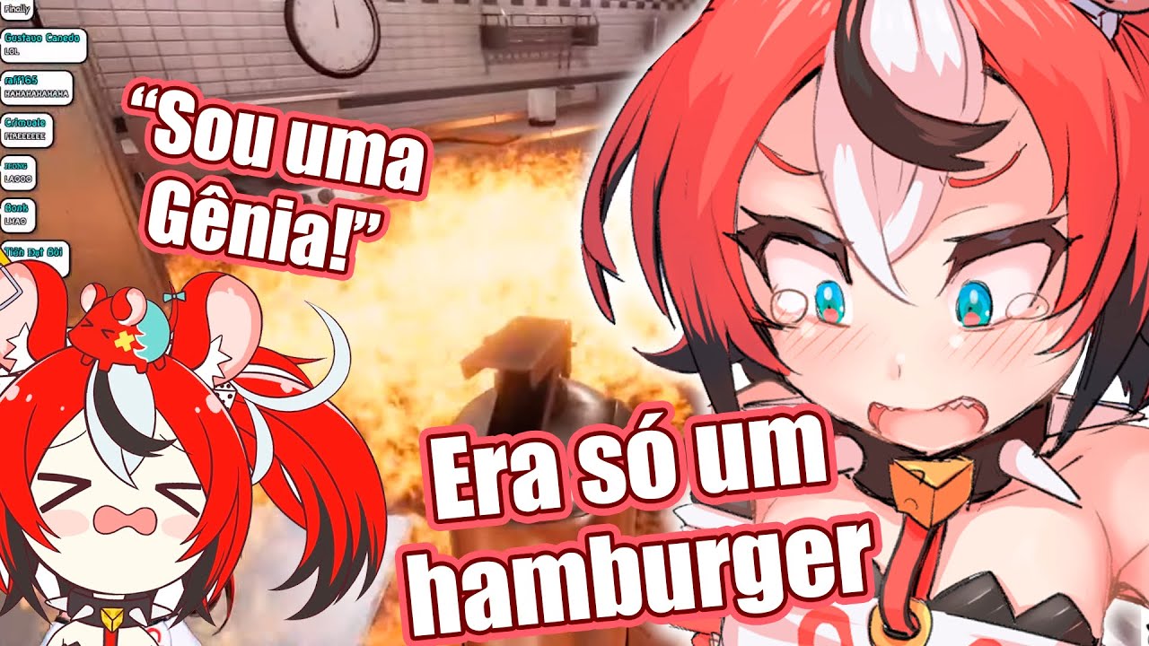 Hakos queima toda cozinha ao tentar fazer o seu hambúrguer   [Hololive EN sub BR]