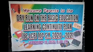 Modular Distance Learning Dry Run on BE-LCP for New Normal Salvacion NHS