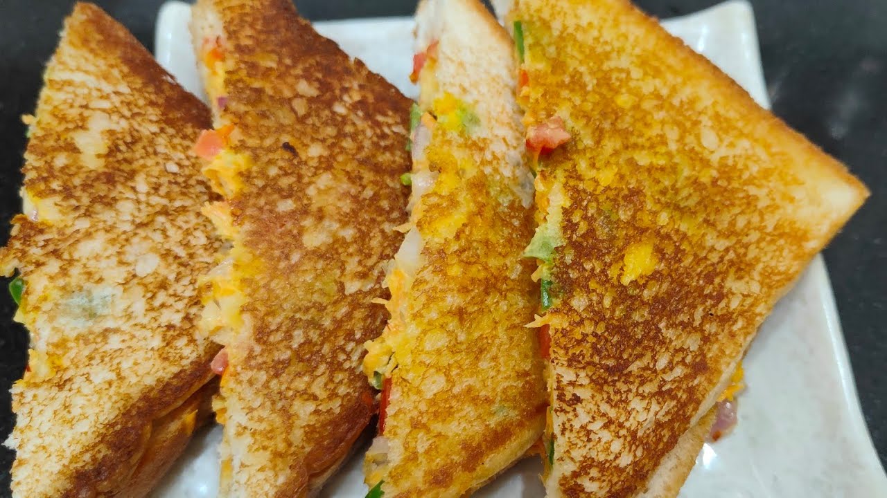 Healthy Veg Sandwich Recipe No Cheese/Vegetable Sandwich For Weight