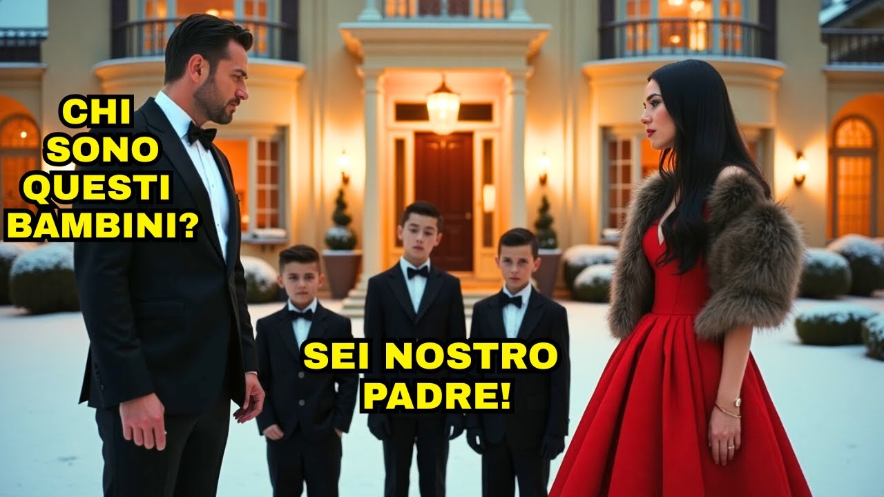 IL MILIONARIO VA DA SOLO ALLA FESTA… E LA SUA EX-MOGLIE ARRIVA CON TRE FIGLI IDENTICI A LUI.