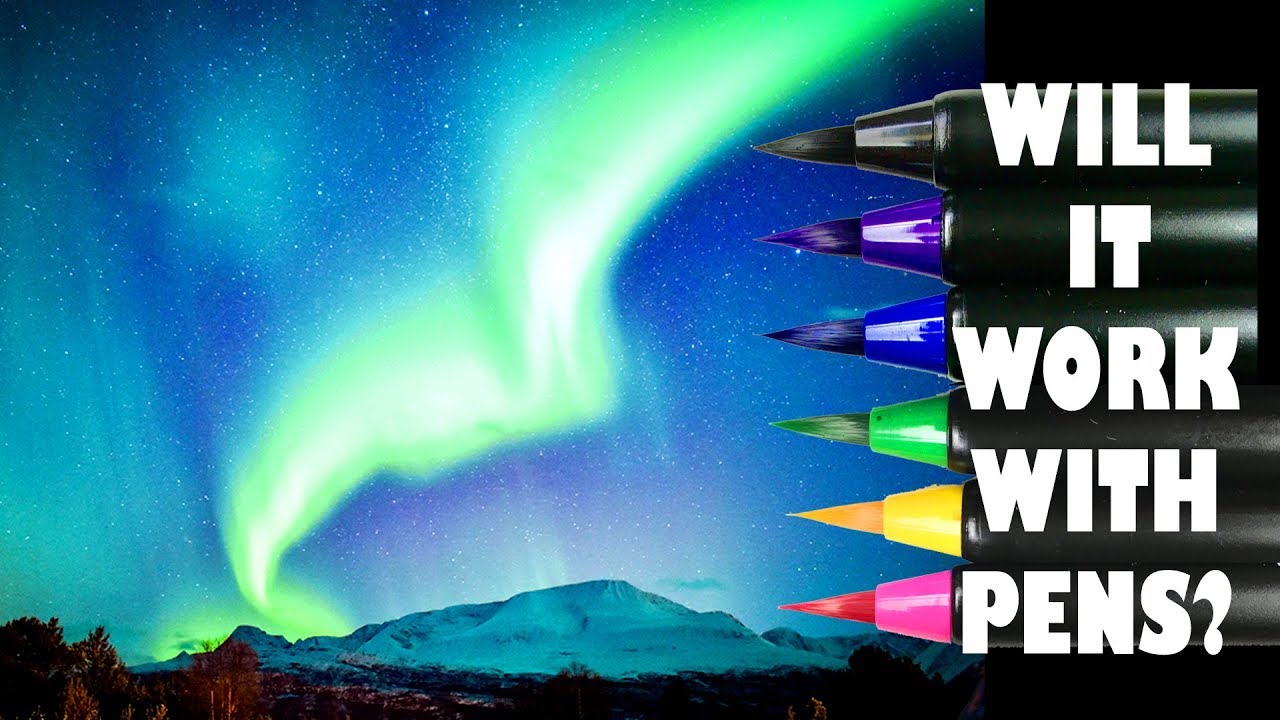 Do Brush Pens Work? Find out LIVE 🔴EASY! How to Paint Northern Lights