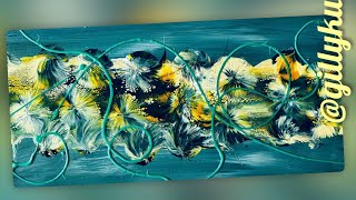 Best Ever Different And Unique Composition Vine Blue Hawaii Themed Acrylic Fluid Art