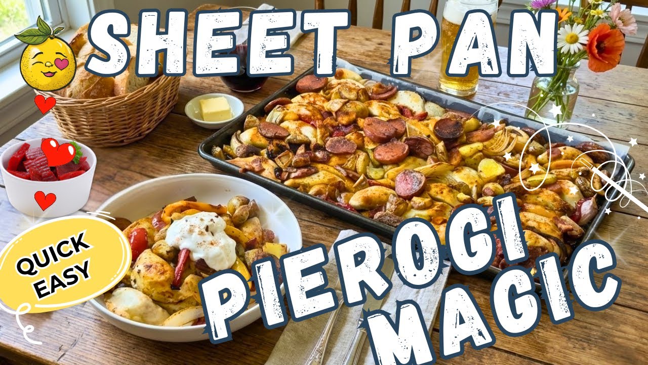 This Easy Sheet Pan Bake Magic Pierogi and Kielbasa Dinner Hack Saves Weeknights Pierogy Magic Sheet