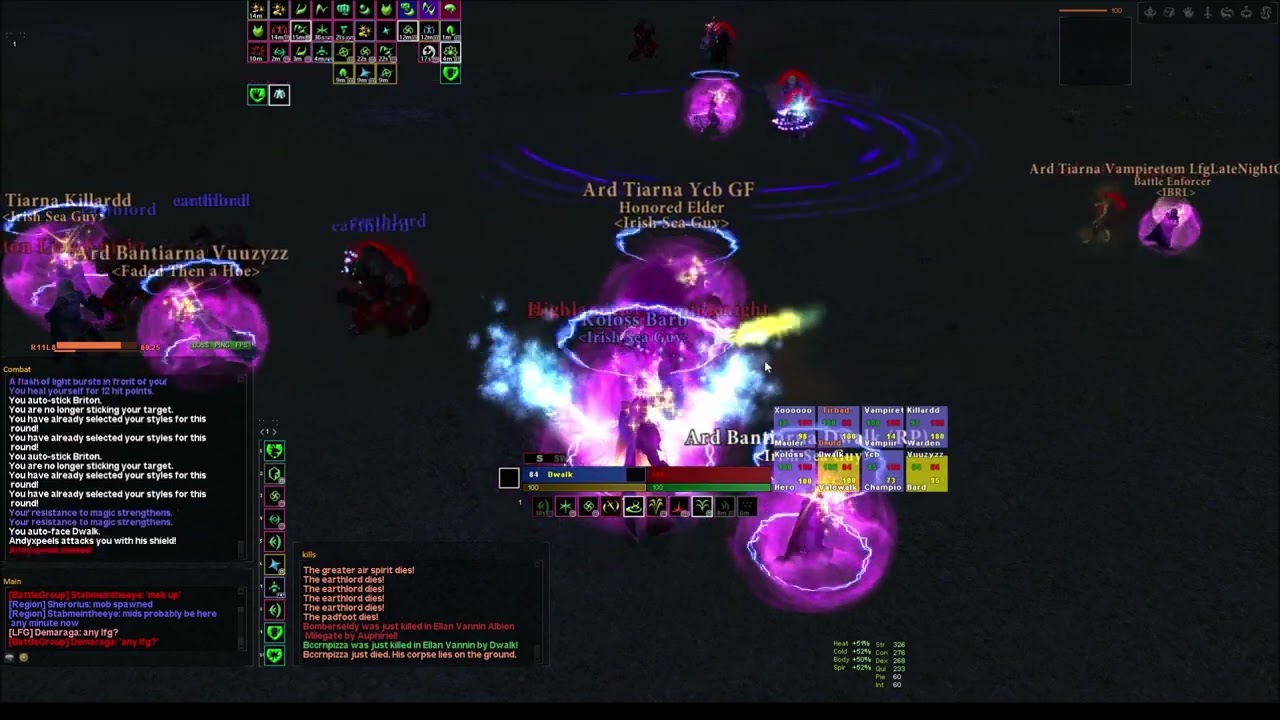 DAOC ywain 2023 Friar Warrior Hero pov 8 man fights