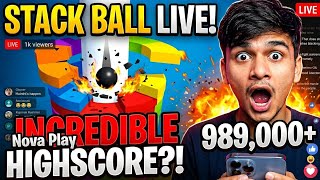 STACK BALL LIVE! 💥 Customizing 989,000+ INSANE HIGHSCORE! (Nova Play) 🎮 Wealth