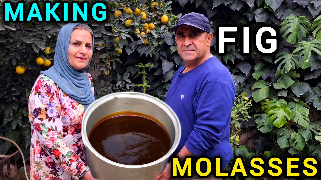 The oldest method of cooking fig juice!#FigMolasses #FigSyrup #MolassesRecipe #asmr #rurallife #food