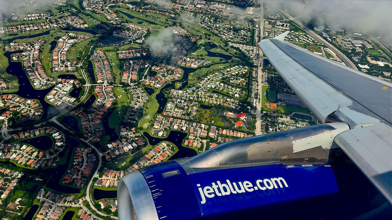 [4K] – Full Flight – JetBlue Airways – Airbus A320-232 – EWR-PBI – N591JB – B62143 – IFS 1074