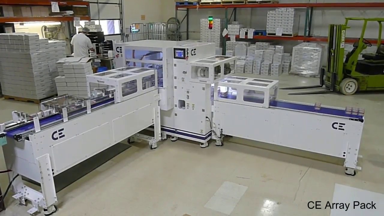 CE, AP25 Array Pack Automated Carton Stack and Band - YouTube