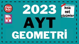 2023 AYT GEOMETRİ [+PDF] - 2023 AYT Geometri Soru Çözümleri