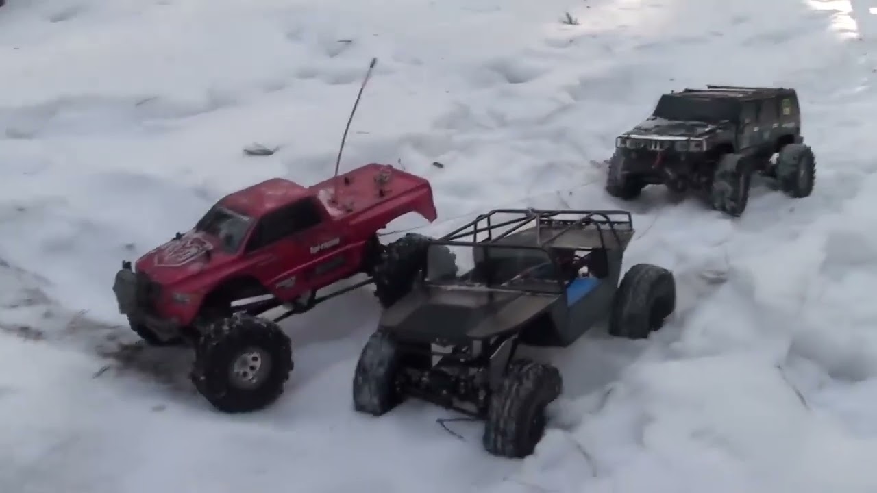 RC Trucks OFF Road Hummer H2 vs DodgeRam vs RC4WD Subzero, Axial Wraith