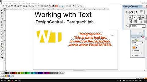 SAi FlexiSTARTER 19 Design Central Paragraph Tab (Part 8) Working with Text (1st) Mini-Series
