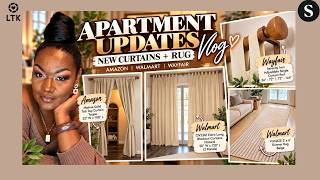 🏡 Apartment Updates Vlog | New Curtains, Runner Rug + Wayfair Curtain Rods | Cozy Home Refresh 🤎