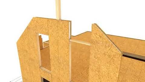 Animation of construction of wooden house made by technology SIP panels