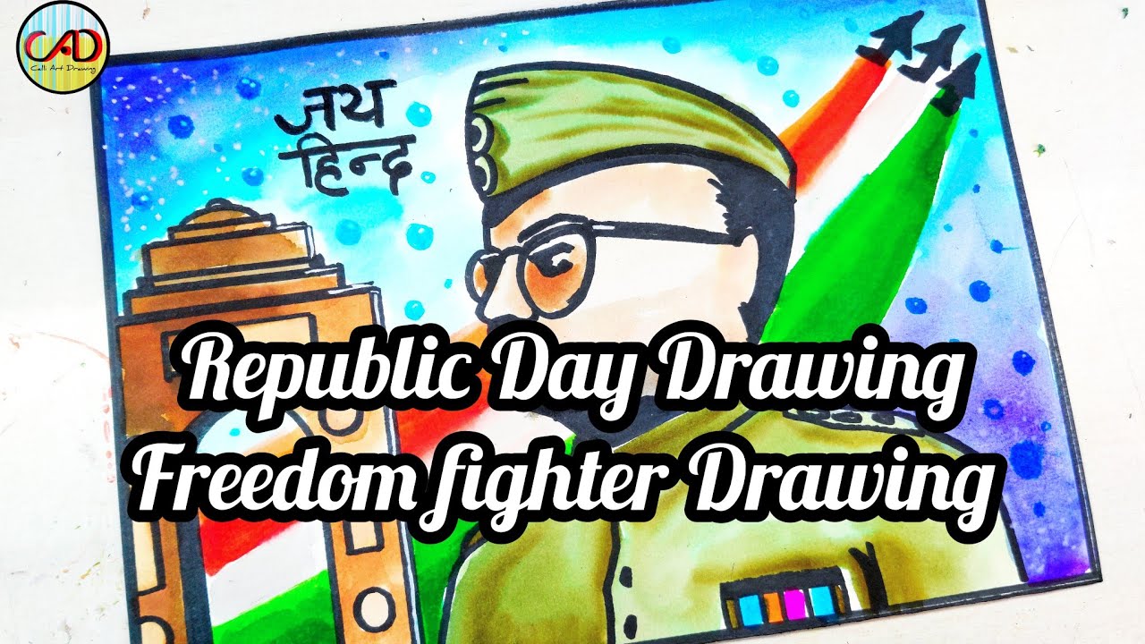 Republic day ka drawing: 26 January Happy republic day celebration ke liye  drawing kaise kare. - YouTube