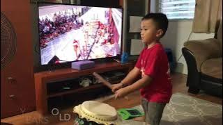 Aidan Lion Dance Drumming from 10 months old to 5 years old