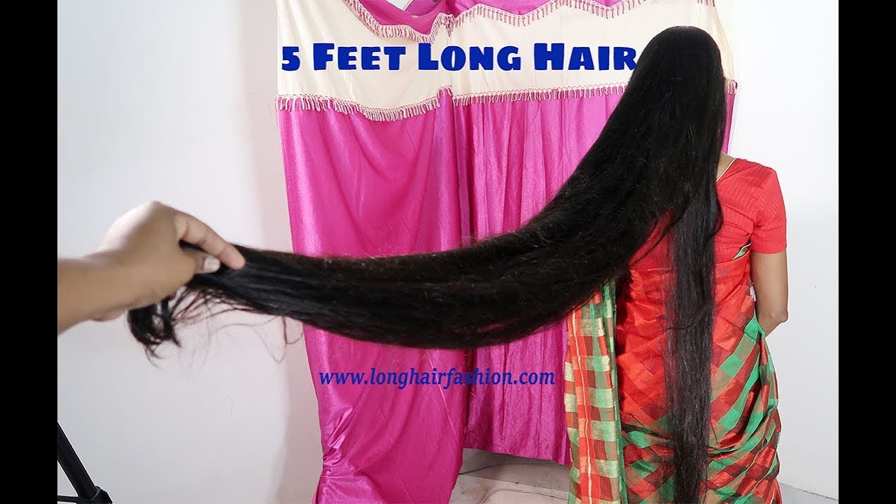Hair Quality Testing | 5 Feet Wet Long Hair Messy Hanging Bun Open