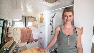 Solo Female Chef in DIY Extended Sprinter Van — Full Oven/Stove & Shower