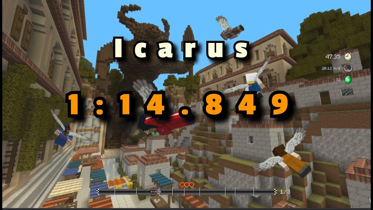 Unbelievable Icarus world record! 1:14.849 Minecraft Glide Xbox One ...