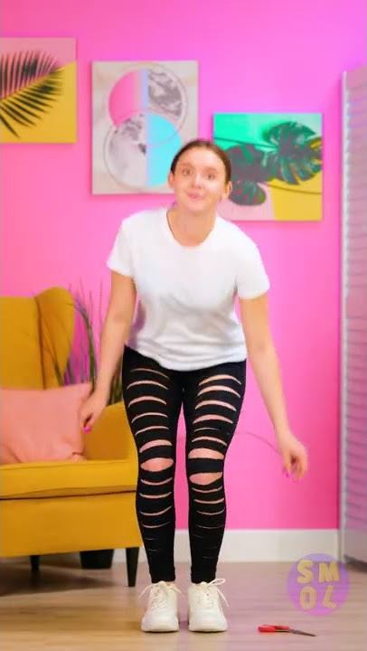 A quick outfit for a rocker girl out of casual clothes || Change your style with one cut! #shorts