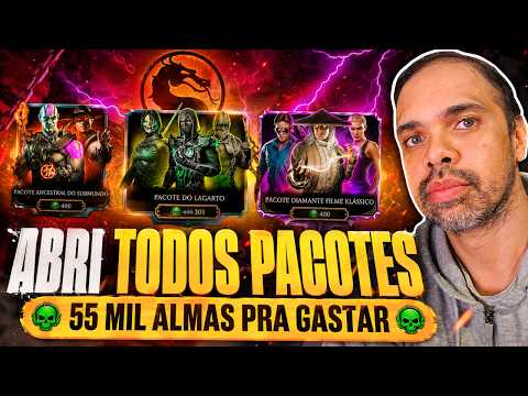 MK Mobile Loucura Total 55 Mil Almas Pra Gastar !!! Abri Todos Pacotes !!!! Olha que estranho !