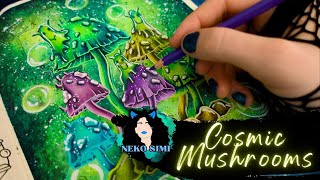 Hanna Karlzon s Space Rymden Colouring Book Cosmic Mushrooms Adult Colouring