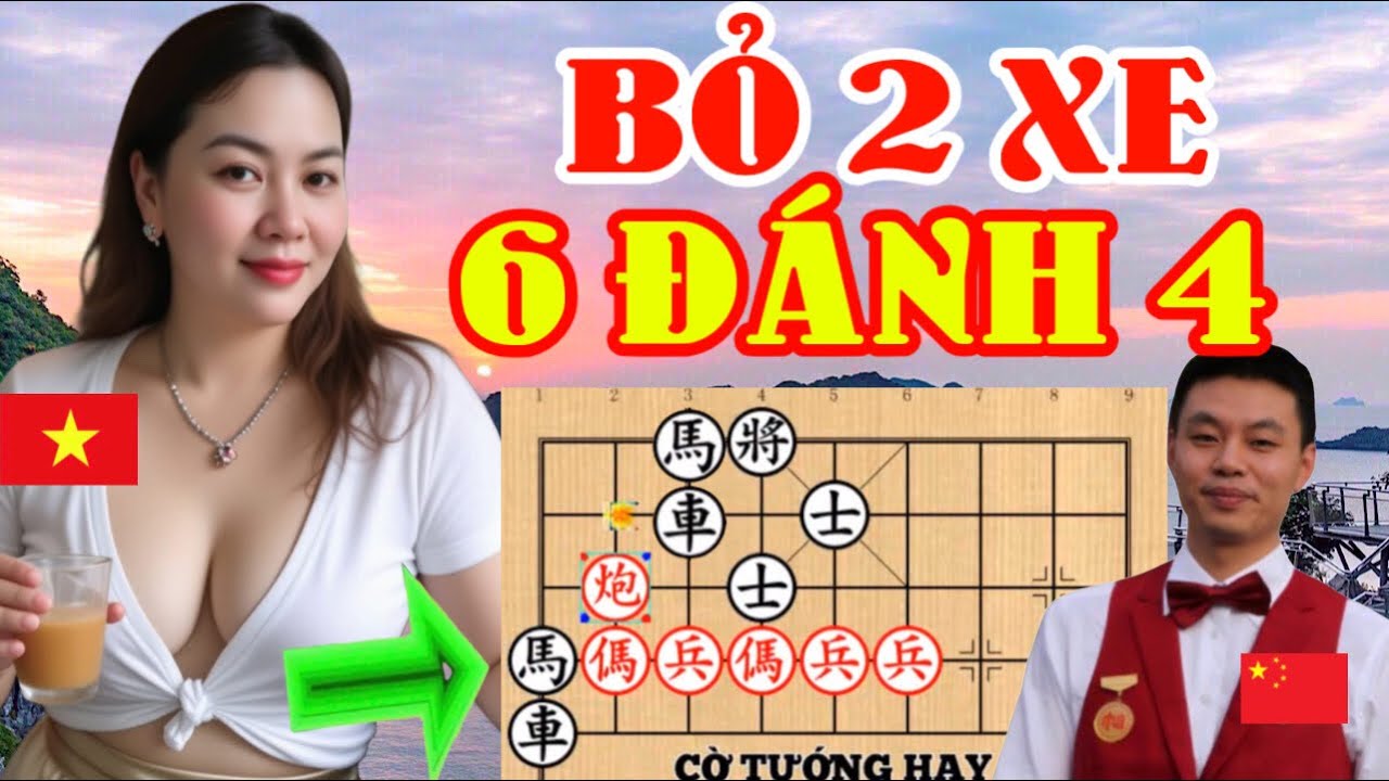 🔴Chấn Động TQ, Vừa Vô Mấy Nước Em Bỏ 2 Xe, Chỉ Đi Pháo Mã Tốt, 6 Đánh 4, Xem Là Sướng [Cờ Tướng Hay]