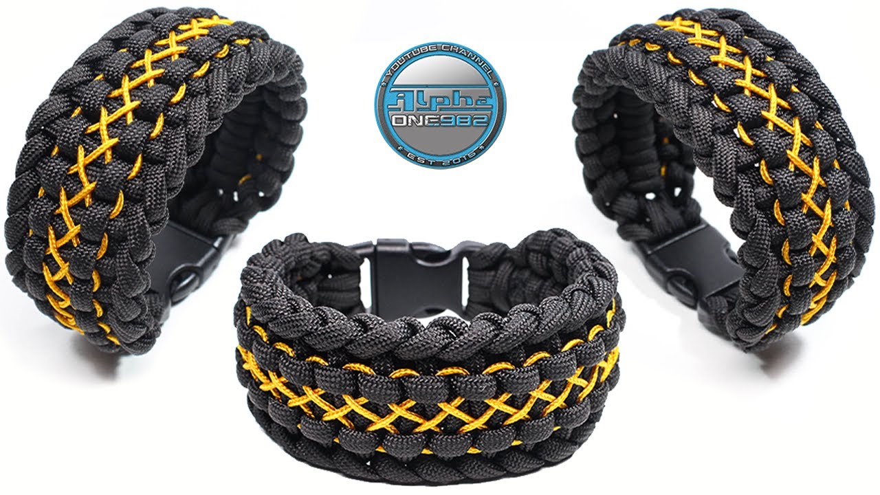 How to Make a Paracord Bracelet Cancer Stitched with Micro cord Paracord  Knot Tutorial 