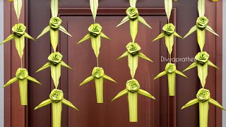 Coconut Leaf Torancoconut Leaf Thoranam Makingcoconut Leaf Rose Decoration Ideasdiy Pooja Decor