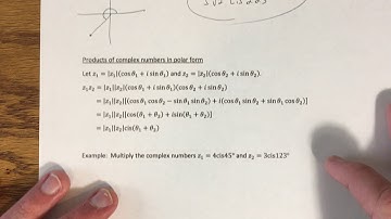 10.5 - Polar Form of Complex Numbers (Part 2)